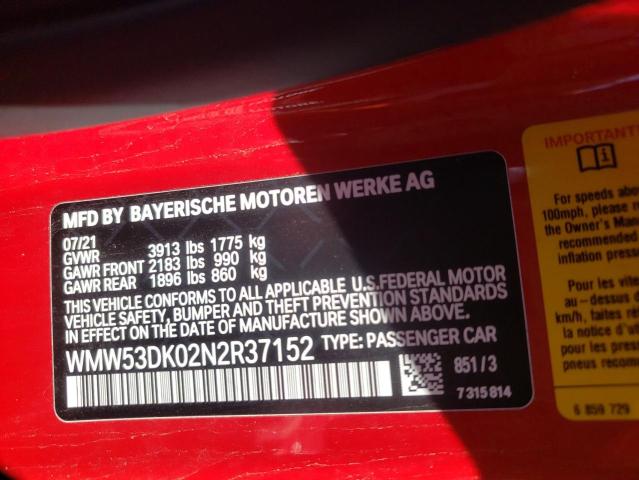 Photo 10 from auction – 2022 MINI COOPER S with VIN WMW53DK02N2R37152