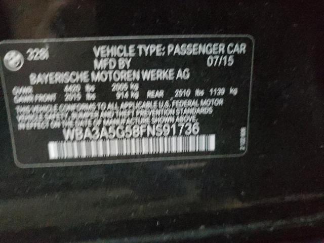 Photo 10 from auction – 2015 BMW 328 I with VIN WBA3A5G58FNS91736