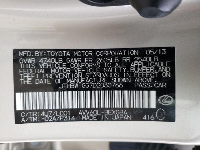 Photo 10 from auction – 2013 LEXUS ES 300H with VIN JTHBW1GG7D2030766