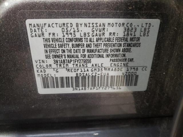 Photo 10 from auction – 2015 NISSAN SENTRA S with VIN 3N1AB7AP1FY279656