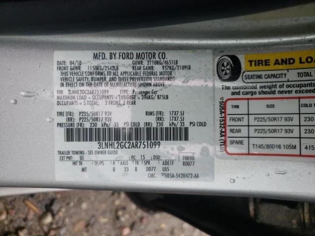 Photo 10 from auction – 2010 LINCOLN MKZ with VIN 3LNHL2GC2AR751099
