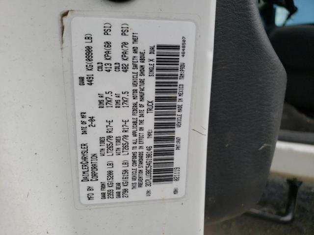 Photo 10 from auction – 2004 DODGE RAM 3500 S with VIN 3D7LU38C54G198146