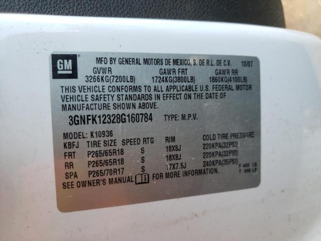 Photo 10 from auction – 2008 CHEVROLET AVALANCHE with VIN 3GNFK12328G160784