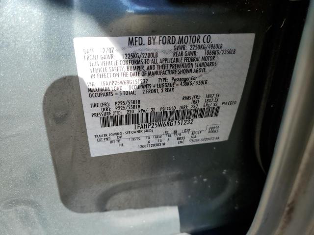 Photo 10 from auction – 2008 FORD TAURUS LIM with VIN 1FAHP25W68G151232