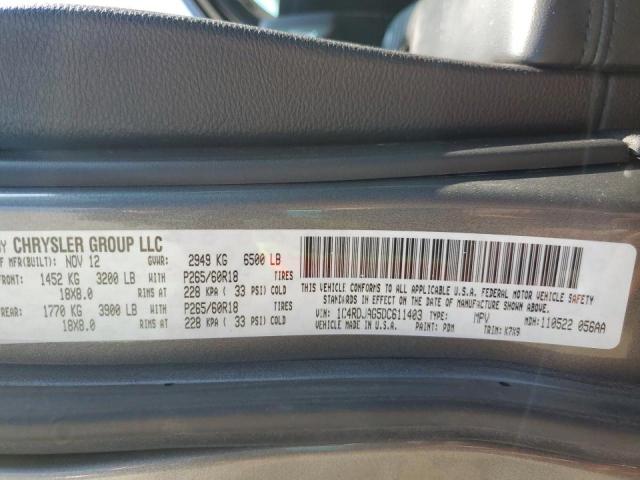 Photo 10 from auction – 2013 DODGE DURANGO SX with VIN 1C4RDJAG5DC611403