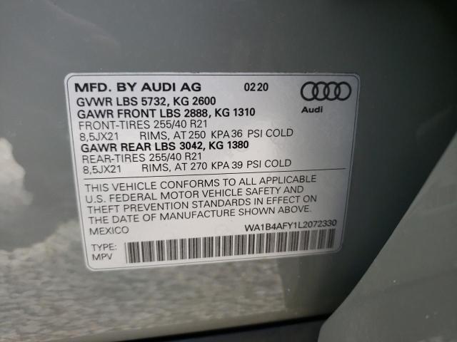 Photo 10 from auction – 2020 AUDI SQ5 PREMIU with VIN WA1B4AFY1L2072330