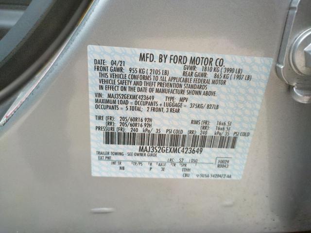 Photo 10 from auction – 2021 FORD ECOSPORT S with VIN MAJ3S2GEXMC423649