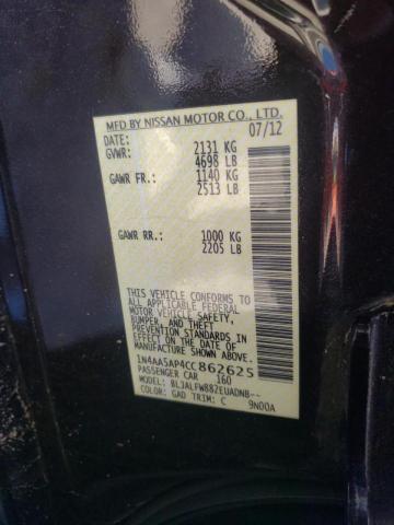 Photo 10 from auction – 2012 NISSAN MAXIMA S with VIN 1N4AA5AP4CC862625