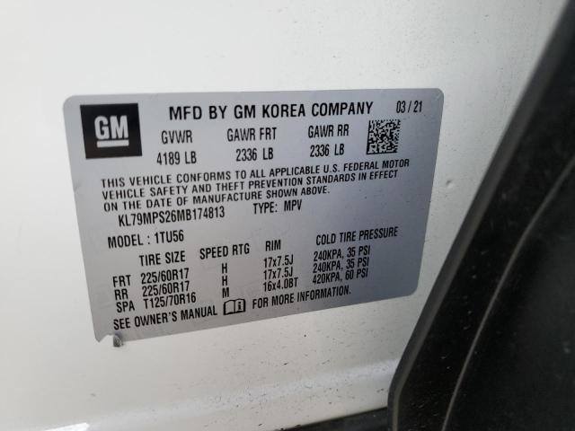 Photo 10 from auction – 2021 CHEVROLET TRAILBLAZE with VIN KL79MPS26MB174813