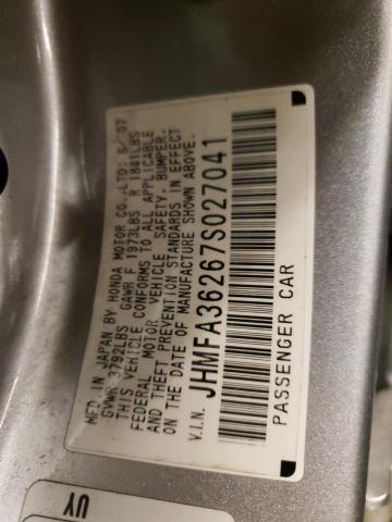Photo 10 from auction – 2007 HONDA CIVIC HYBR with VIN JHMFA36267S027041