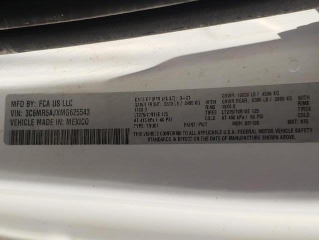 Photo 10 from auction – 2021 RAM 2500 TRADE with VIN 3C6MR5AJXMG625543