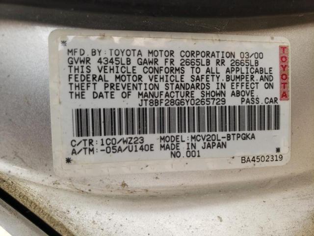 Foto 10 de la subasta – 2000 LEXUS ES 300 con VIN JT8BF28G6Y0265729