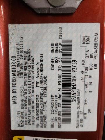 Photo 10 from auction – 2014 FORD FUSION SE with VIN 3FA6P0H73ER192759