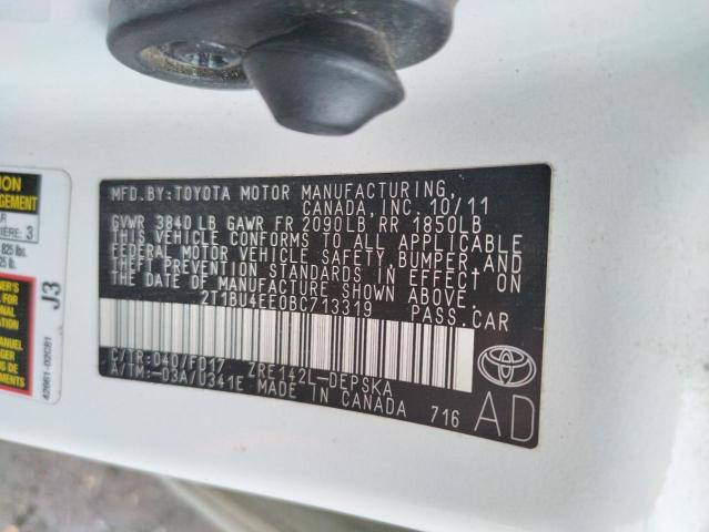 Photo 10 from auction – 2011 TOYOTA COROLLA BA with VIN 2T1BU4EE0BC713319