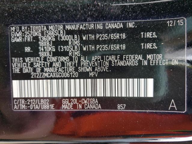 Photo 10 from auction – 2016 LEXUS RX 350 with VIN 2T2ZZMCAXGC006120