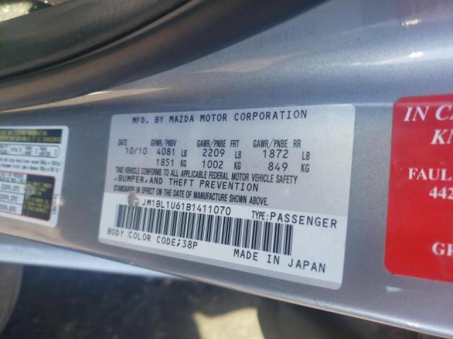 Photo 10 from auction – 2011 MAZDA 3 S with VIN JM1BL1U61B1411070