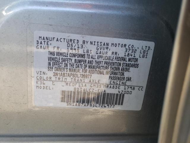 Photo 10 from auction – 2013 NISSAN SENTRA S with VIN 3N1AB7AP8DL726977