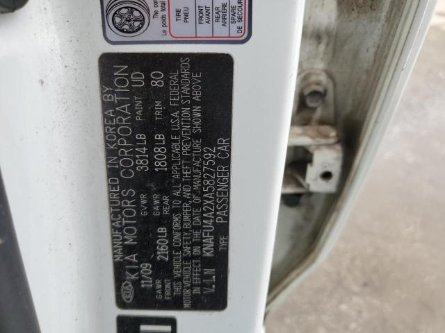 Photo 10 from auction – 2010 KIA FORTE EX with VIN KNAFU4A2XA5827592