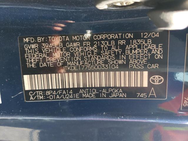 Photo 10 from auction – 2005 SCION TC with VIN JTKDE177550033104