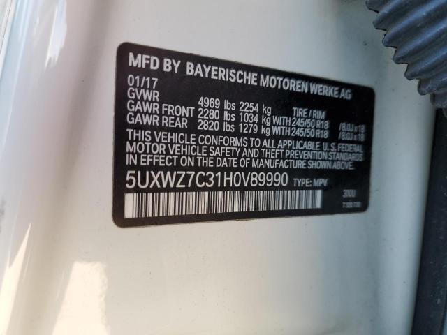 Photo 10 from auction – 2017 BMW X3 SDRIVE2 with VIN 5UXWZ7C31H0V89990