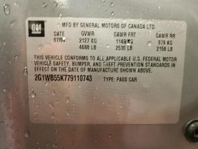 Photo 10 from auction – 2007 CHEVROLET IMPALA LS with VIN 2G1WB55K779110743