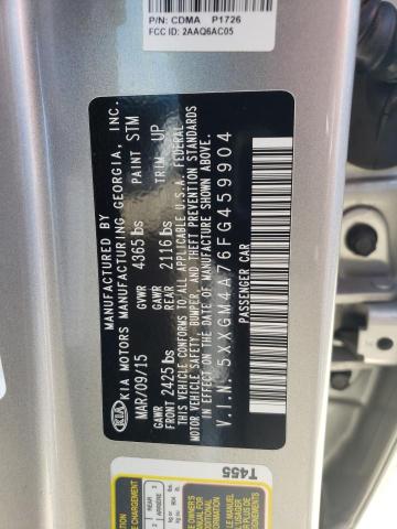 Photo 10 from auction – 2015 KIA OPTIMA LX with VIN 5XXGM4A76FG459904