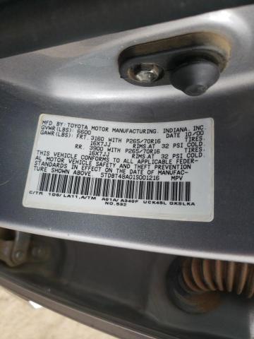 Photo 10 from auction – 2001 TOYOTA SEQUOIA LI with VIN 5TDBT48A01S001216