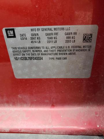 Photo 10 from auction – 2014 CHEVROLET MALIBU 1LT with VIN 1G11C5SL7EF243334