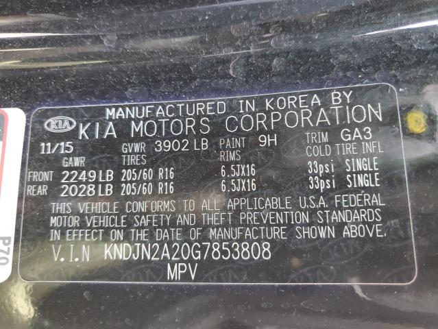 Photo 10 from auction – 2016 KIA SOUL with VIN KNDJN2A20G7853808