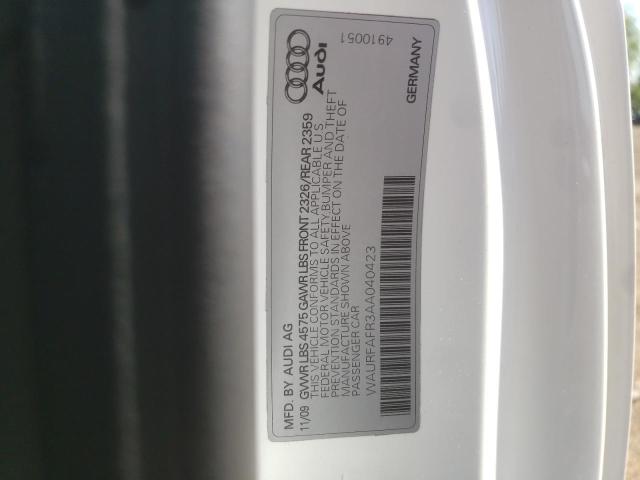 Photo 10 from auction – 2010 AUDI A5 PREMIUM with VIN WAURFAFR3AA040423