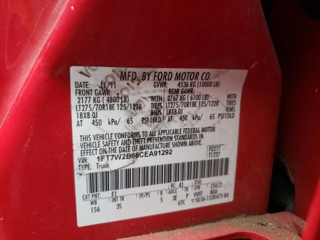 Photo 10 from auction – 2012 FORD F250 SUPER with VIN 1FT7W2B66CEA91292