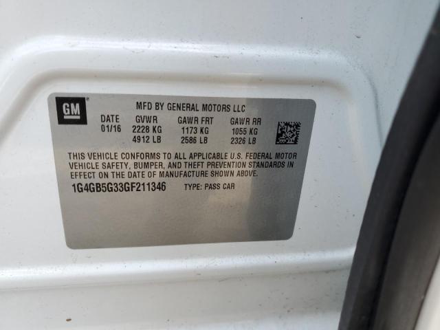 Photo 10 from auction – 2016 BUICK LACROSSE with VIN 1G4GB5G33GF211346