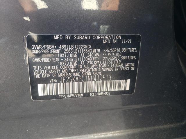 Photo 10 from auction – 2022 SUBARU FORESTER L with VIN JF2SKAPC1NH412513
