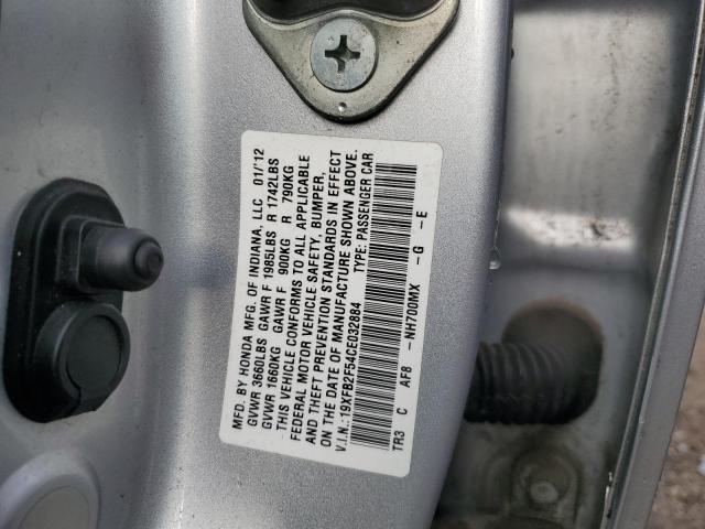 Photo 10 from auction – 2012 HONDA CIVIC LX with VIN 19XFB2F54CE032884