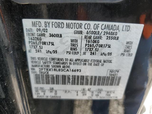 Photo 10 from auction – 2003 FORD F150 with VIN 2FTRX18L83CA16693