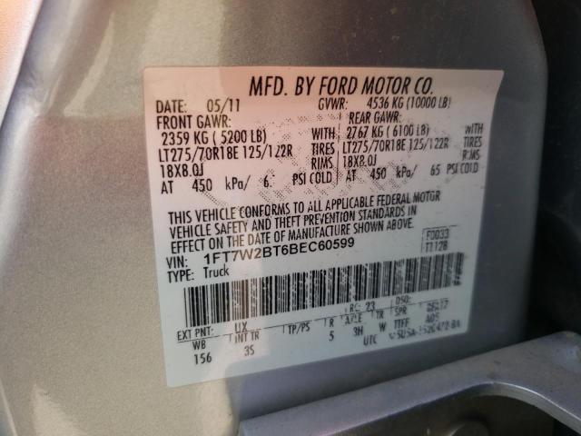 Photo 10 from auction – 2011 FORD F250 SUPER with VIN 1FT7W2BT6BEC60599