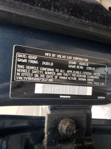 Photo 10 from auction – 2007 VOLVO S60 2.5T with VIN YV1RH592672637386