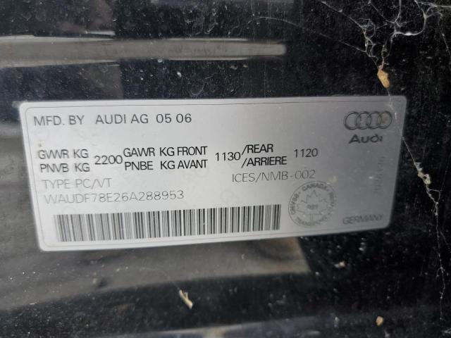 Photo 10 from auction – 2006 AUDI A4 2.0T QU with VIN WAUDF78E26A288953