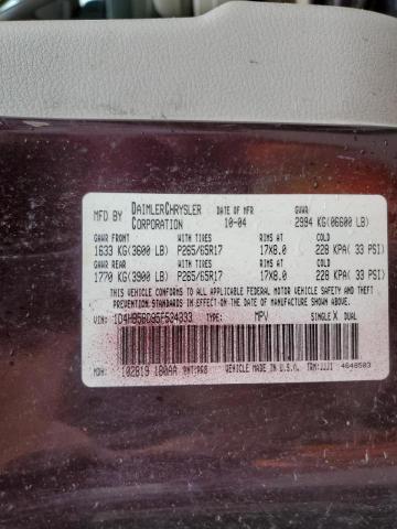Photo 10 from auction – 2005 DODGE DURANGO LI with VIN 1D4HB58D95F534333