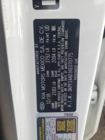 Photo 10 from auction – 2019 KIA FORTE FE with VIN 3KPF24AD1KE070775