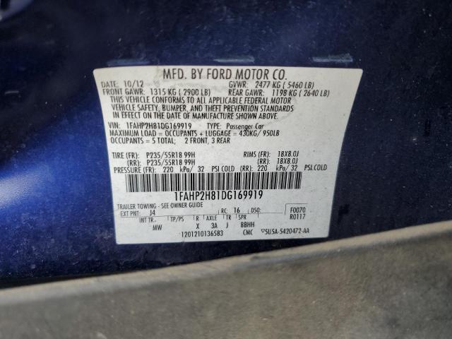 Photo 10 from auction – 2013 FORD TAURUS SEL with VIN 1FAHP2H81DG169919