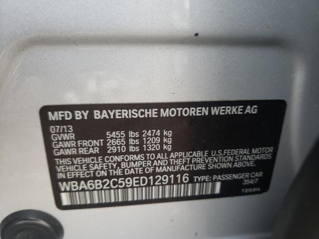 Photo 10 from auction – 2014 BMW 650 I GRAN with VIN WBA6B2C59ED129116
