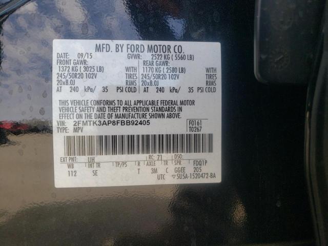 Photo 10 from auction – 2015 FORD EDGE SPORT with VIN 2FMTK3AP8FBB92405
