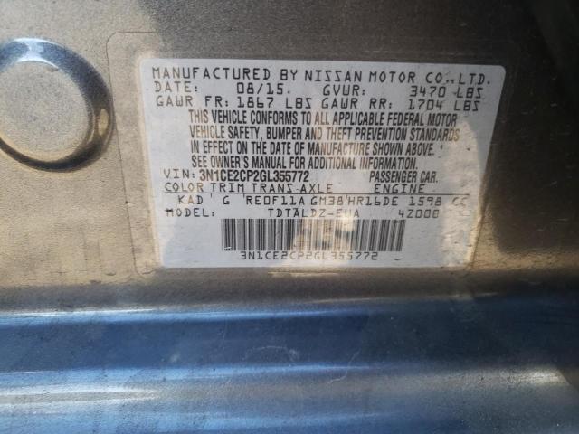 Photo 10 from auction – 2016 NISSAN VERSA NOTE with VIN 3N1CE2CP2GL355772