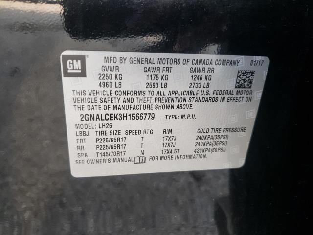 Photo 10 from auction – 2017 CHEVROLET EQUINOX LT with VIN 2GNALCEK3H1566779
