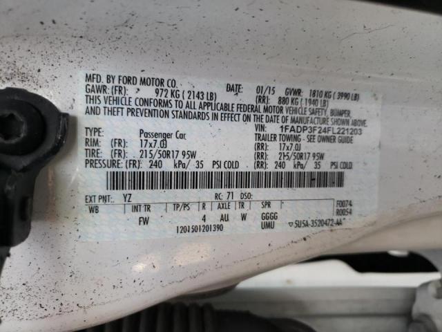 Photo 10 from auction – 2015 FORD FOCUS SE with VIN 1FADP3F24FL221203