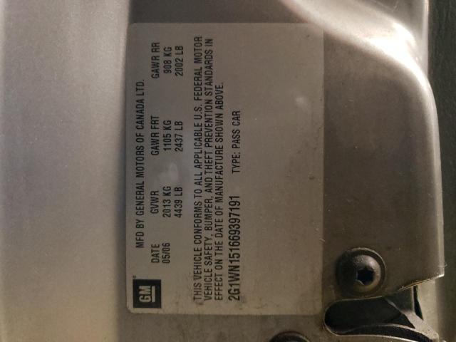 Photo 10 from auction – 2006 CHEVROLET MONTE CARL with VIN 2G1WN151669397191