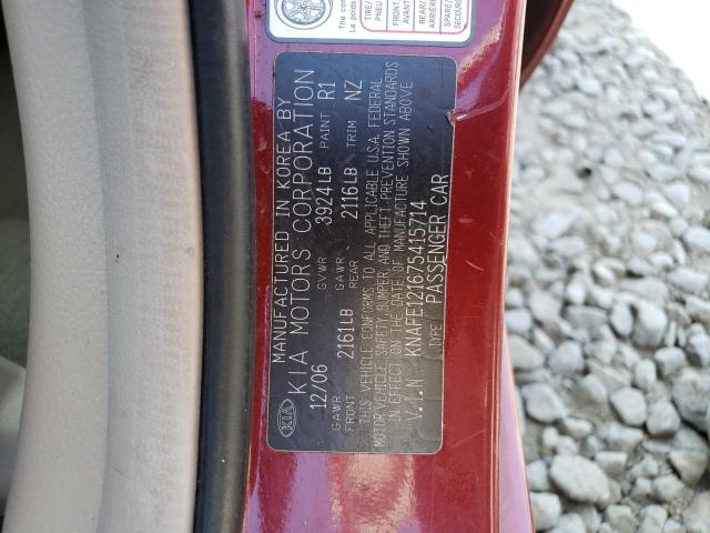 Photo 10 from auction – 2007 KIA SPECTRA EX with VIN KNAFE121675415714