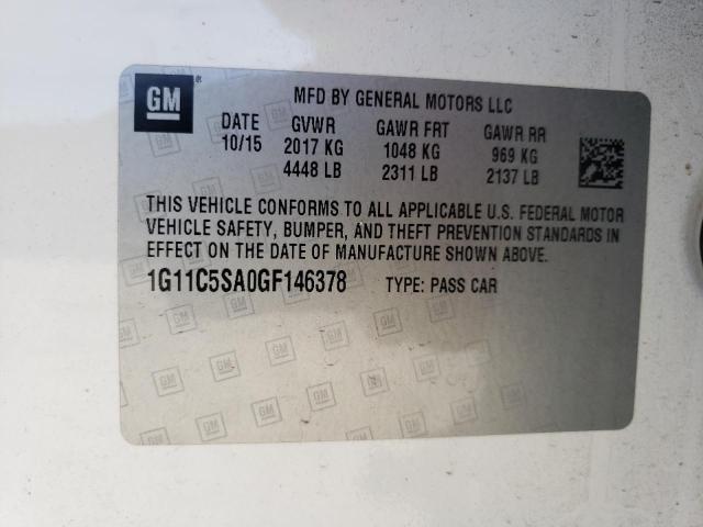 Photo 10 from auction – 2016 CHEVROLET MALIBU LIM with VIN 1G11C5SA0GF146378