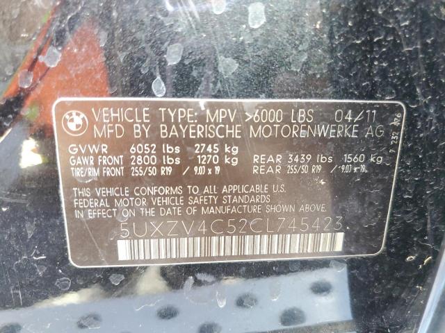Photo 10 from auction – 2012 BMW X5 XDRIVE3 with VIN 5UXZV4C52CL745423